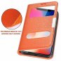 for iPhone X Leather Case View Stand Feature Ultra Thin Magnet Closure Orange