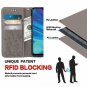 For Huawei P Smart Wallet Case 2019  PU Leather Magnetic Flip Cover Flower Grey