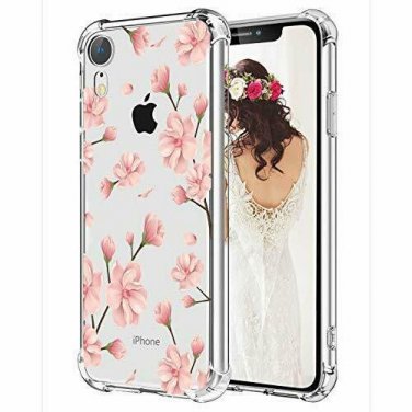 For iPhone XR Case Anti-Scratch Shock Absorbing Reinforced Bumper Pink Flowers