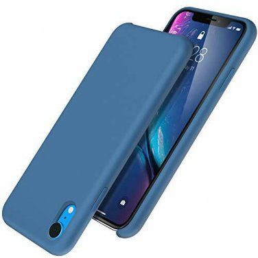 For iPhone XR Case Liquid Silicone Rubber Slim Shockproof Denim Blue