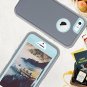 For iPhone 5/5s/SE Case TPU Combo Protective Defender Body Armor Grey/Light Blue
