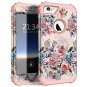 for iPhone 6/6S Case Heavy Duty Hard Plastic+Silicone Rubber Peony Flowers/Rose