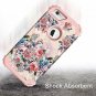 for iPhone 6/6S Case Heavy Duty Hard Plastic+Silicone Rubber Peony Flowers/Rose