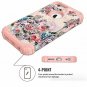 for iPhone 6/6S Case Heavy Duty Hard Plastic+Silicone Rubber Peony Flowers/Rose