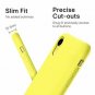 For iPhone XR Case Liquid Silicone Rubber Slim Shockproof Microfiber Yellow