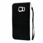 For Samsung Galaxy S7 Edge Case Leather Wallet Card Holders Fashion Pen Black