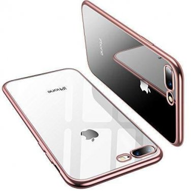 For iPhone 7/8 Plus Case Crystal Clear Transparent Soft Cover Slim Rose Gold
