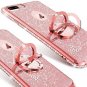 For iPhone 7/8 Plus Case Glitter Cute Girly Diamond Rhinestone Protective Pink