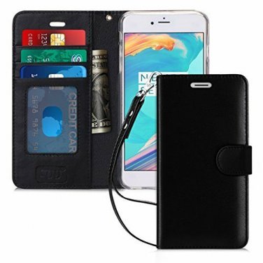 For Apple iPhone 6s/6 Plus Wallet Case Luxury Genuine Leather Card Slots Black