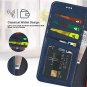 For iPhone Xs Max Case Leather Stand Feature with Wrist Strap Credit Cards Blue