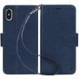 For iPhone Xs Max Case Leather Stand Feature with Wrist Strap Credit Cards Blue