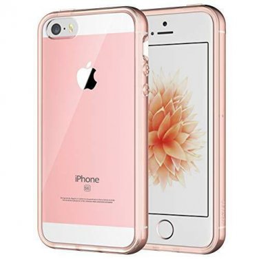 iPhone 5/5S/SE Case Shock-Absorption Bumper Anti-Scratch Clear Back Rose Gold