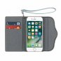 For iPhone 7 Case Magnetic snap closure wrist strap and hands free Washed Denim