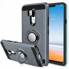 For LG G7 ThinQ Case with HD Screen Protector Degree Rotating Ring Holder Metal