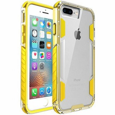 for iPhone 7/8 Plus Case Heavy Duty Crystal Solid Clear Durable Sports Yellow