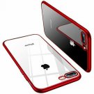 For iPhone 7/8 Plus Case Soft Cover with Electroplated Frame Ultra Slim TPU Red