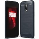 For OnePlus 6T Case TPU Shock Absorption Technology Raised Bezels Navy Blue