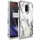 For OnePlus 6T Case Slim Hybrid Dual Layer Shockproof Hard Cover White Marble