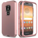 For Moto E5 Cruise Case Play 3 in 1 Hybrid Heavy Duty Shockproof Rose Gold