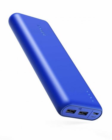 Power Bank Charger 20100 Ultra High Capacity 4.8A Output PowerIQ Technology Blue