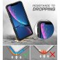 For iPhone XR Case Wallet Wireless Charger Detachable Vegan Leather Black