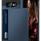 For Galaxy S10e Case Wallet Card Holder ID Slot Sliding Door Hidden Pocket Navy