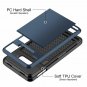 For Galaxy S10e Case Wallet Card Holder ID Slot Sliding Door Hidden Pocket Navy