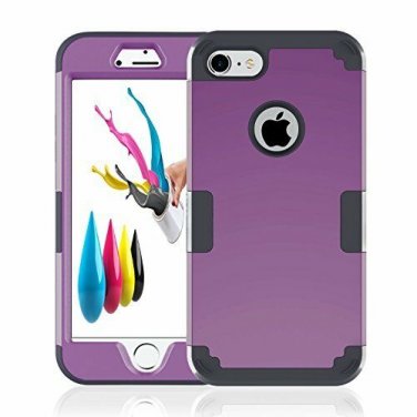 For Apple iPhone 7/8 case Ultra Durable Clear Cushion anti scratch Purple-Black