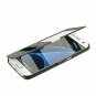 For Samsung Galaxy S7 Case  Dual Window Magnetic Closure Twill PU Leather Black
