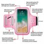 Cell Phone Armband Case Water Resistant with Adustable Elastic Band & Key Pink