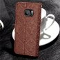 For Galaxy S7 Edge Wallet Case Ultra Slim Vintage Leather Folio Flip Book Brown