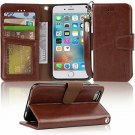 For iPhone 6/6s Wallet Case PU Leather ID&Credit Card Pockets Flip Folio Brown