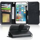 For iPhone 6/6s Wallet Case PU Leather ID&Credit Card Pockets Flip Folio Black