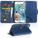 For iPhone 6/6s Wallet Case PU Leather ID&Credit Card Pockets Flip Folio Blue