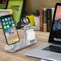 Wireless Charging Stand  Aluminum 4 Watch Charging Stand for AirPods Silver