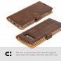 For Samsung Galaxy S10 Case Luxury Genuine Leather Wallet Card Slots Brown