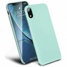 For iPhone XR Case Silicone Anti-Slip Liquid Gel Rubber Slim Microfiber Mint