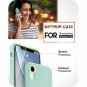 For iPhone XR Case Silicone Anti-Slip Liquid Gel Rubber Slim Microfiber Mint
