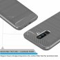 Galaxy J8 2018 Case Dretal Carbon Fiber Shock Resistant Brushed Texture Gray