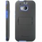 HTC One M8 Stand Case GreatShield Legacy Ultra Slim Fit Hybrid Snap Black Blue