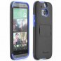 HTC One M8 Stand Case GreatShield Legacy Ultra Slim Fit Hybrid Snap Black Blue