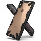 For iPhone Xs Max Case Rugged TPU Bumper Anti Rainbow Effect Clear Dot Black