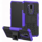 For LG G7 ThinQ Case Dual Layer Shockproof Wallet Slim Protective Cover Purple