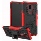 For LG G7 ThinQ Case Dual Layer Shockproof Wallet Slim Protective Cover Red