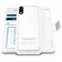 For iPhone XR Case Wallet Wireless Charger Detachable Vegan Leather White