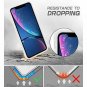 For iPhone XR Case Wallet Wireless Charger Detachable Vegan Leather White