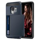 for Samsung Galaxy S9 Case Wallet Card Slot Holder Hidden Pocket Dual Layer Navy