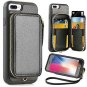 For iPhone 7/8 Plus Leather Wallet Case with Credit Card Holder Cover Black