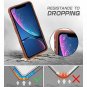 For iPhone XR Case Wallet Wireless Charger Detachable Vegan Leather Brown