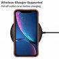 For iPhone XR Case Wallet Wireless Charger Detachable Vegan Leather Brown